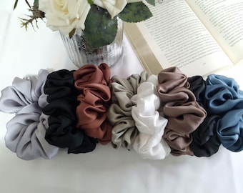 Handmade Jumbo Silk Satin Scrunchies
