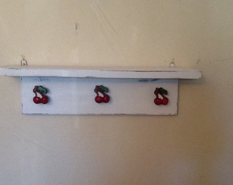 Cherry hook wall shelf