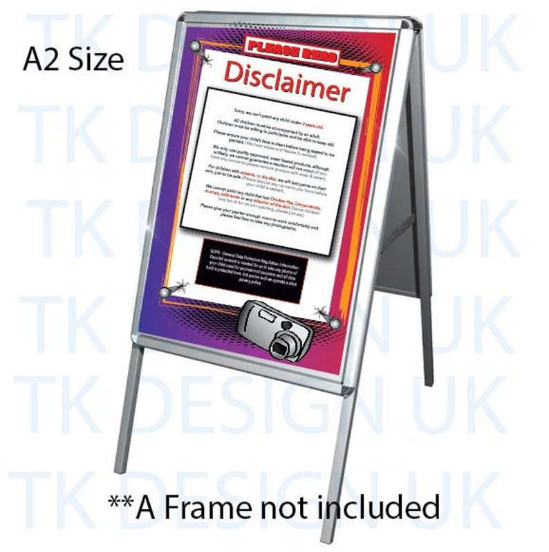 Face Painters DISCLAIMER WATERPROOF POSTERS A4 A3 A2 Etsy