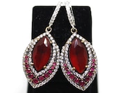 925 Sterling Silver Earrings, Ruby Earrings, Grandbazaar, Kosem sultan earrings, İstanbul jeweleries