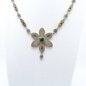 Flower necklace, Bridal jewelry, Wedding jewelry, Grandbazaar