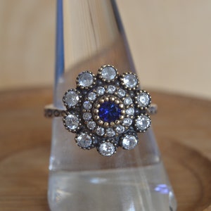 Ring Sapphire Silver, Authentic Jewelry, Inspired by Ancient Culture Ottoman style ring, Hurrem sultan Istanbul jewelry