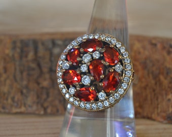 Ruby Ottoman Ring, Hurrem sultan ring, 925k Silver ring ,Istanbul jewelry, Grand bazaar, Women ring size: 71/2 Us