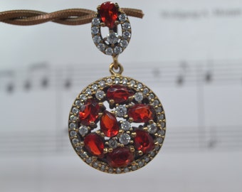 Ruby Silver Pendant Ottoman pendant, Hurrem sultan, 925k ,Istanbul jewelry, Grand bazaar