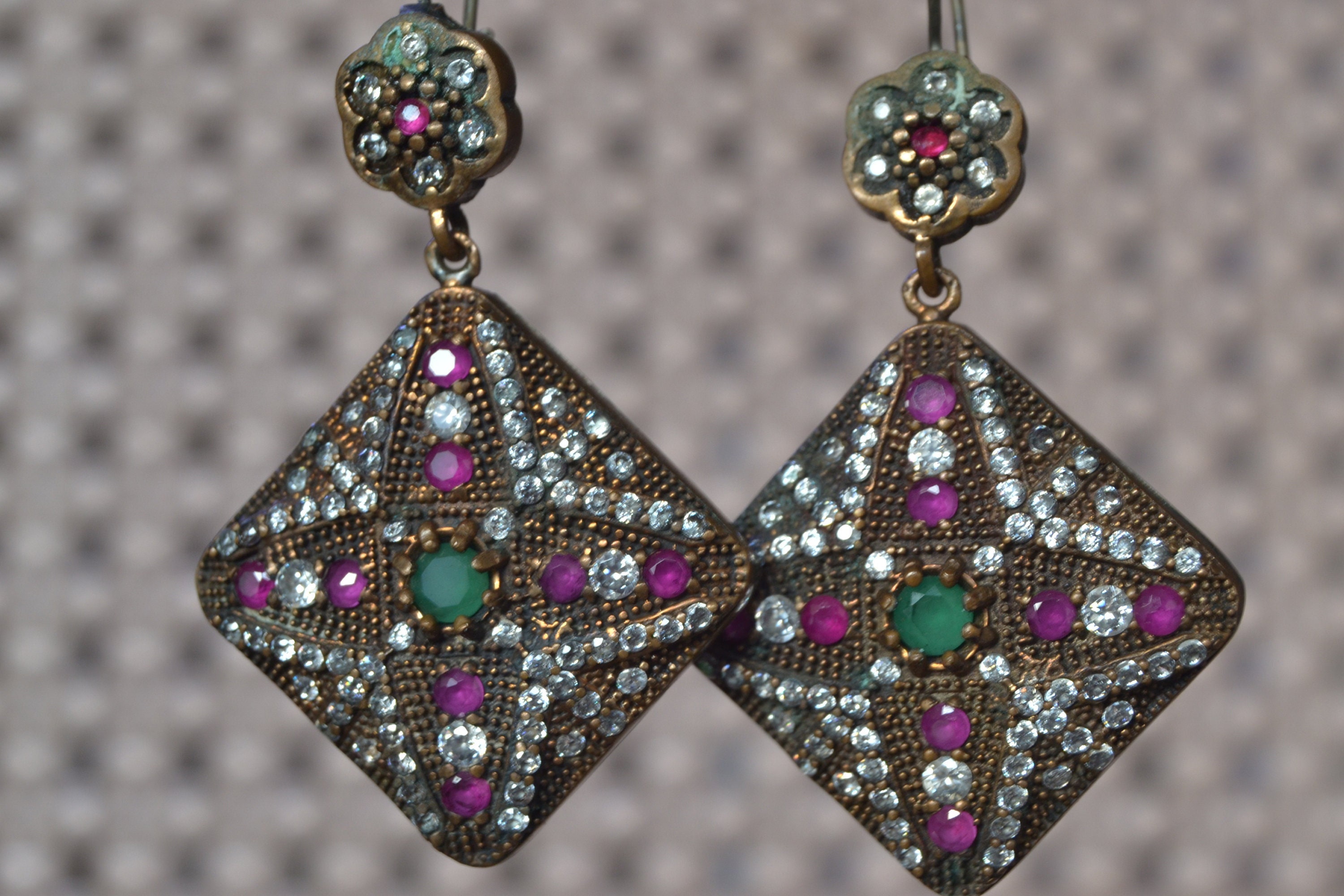 Ruby Earrings, Sultans Earrings, 925k Silver, Ottoman mystic, women earrings