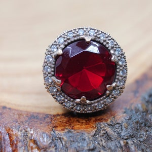 Ruby 925 Sterling Silver Ring: Ottoman Style Handmade Jewelry
