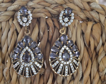 Hematite Earrings, Sultans Earrings, 925k Silver, Ottoman mystic, women earrings