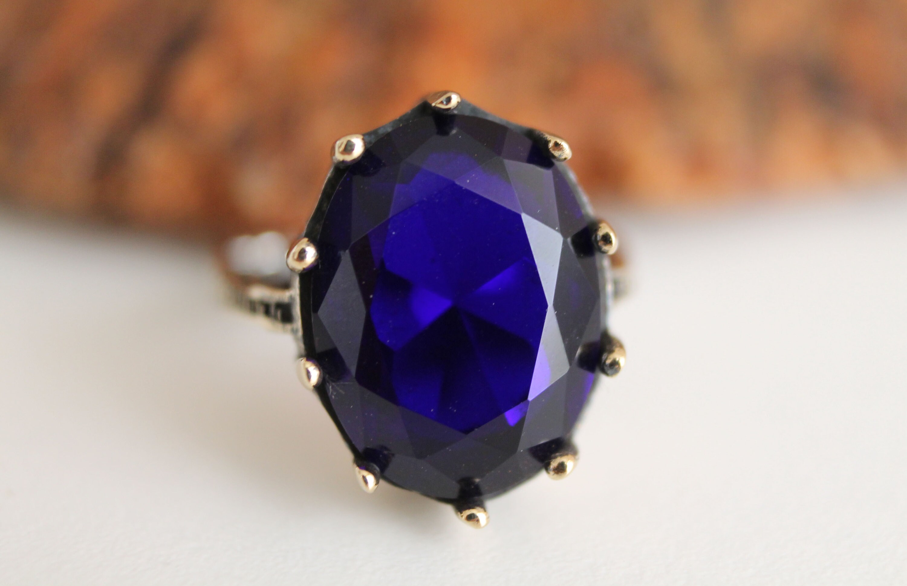 925k Silver Navy Blue Gem Ring Hurrem sultan ring 925k Etsy