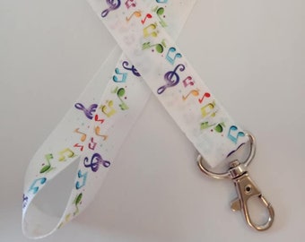 Music notes / music rainbow  lanyard / ID holder / badge holder