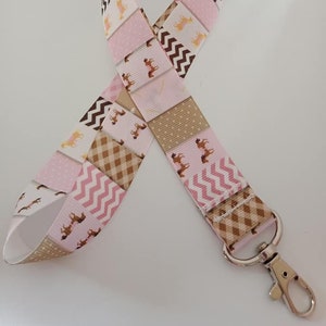 Pink horse pattern lanyard / ID holder / badge holder