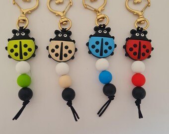 Ladybug silicone bead keychains / handbag accessories