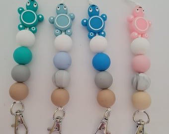 Turtle silicone bead lanyards / id holders / badge holders