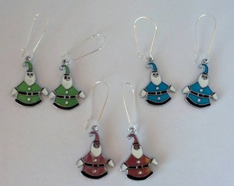 Santa Claus  drop / dangle earrings  / Christmas earrings