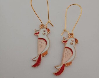 Cockatoo charm dangle earrings