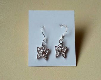 Silver butterfly earrings