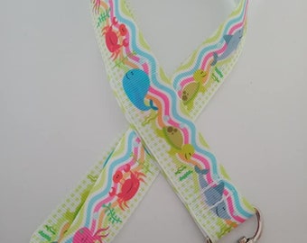 Ocean / shark / octopus / crab lanyard / ID holder / badge holder