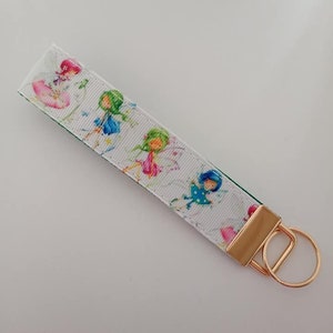 Fairy / fantasy print key fob wristlet / handbag accessory