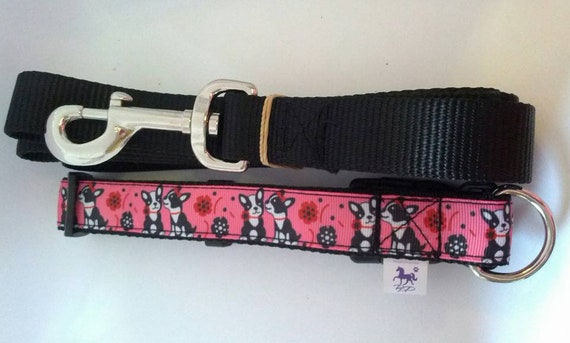 black dog collar and lead