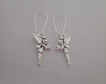 Silver fairy charm / fantasy dangle earrings