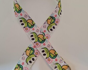 Turtle print lanyard / id holder / badge holder