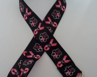 Cinta rosa de caridad negra / cordón para perro