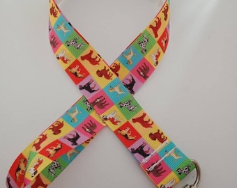 Bright dog breed lanyard / ID holder / badge holder