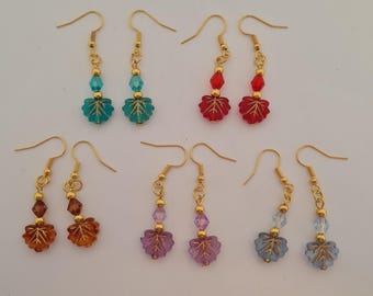 Leaf charm fashion dangle earrings