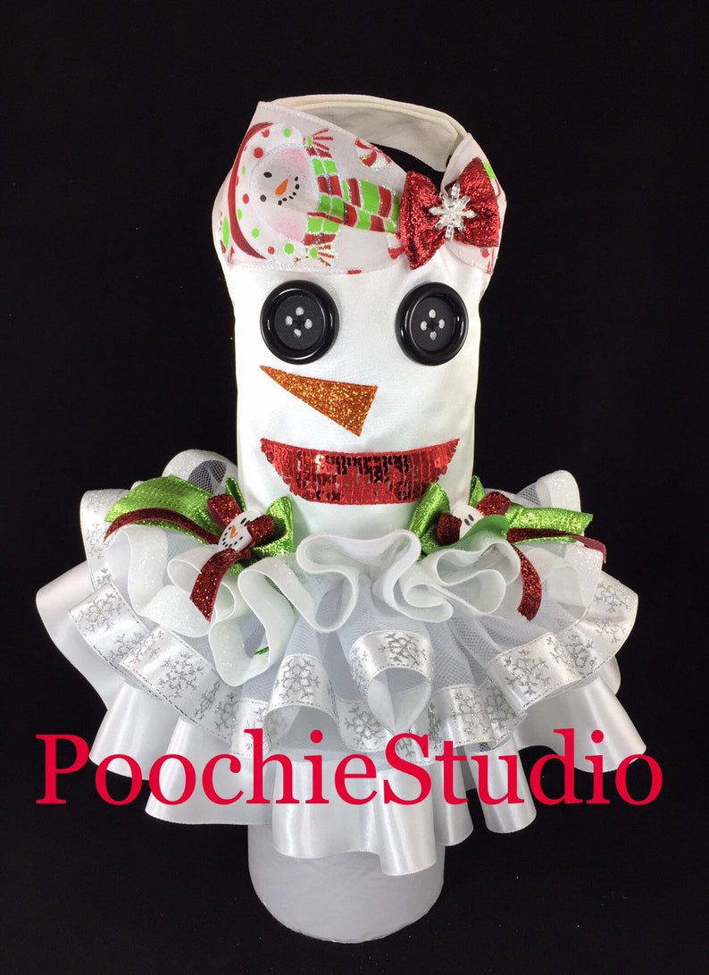 Dog Tutu Dress Christmas Dog Dress Fancy Frosty Snowman Olaf Etsy