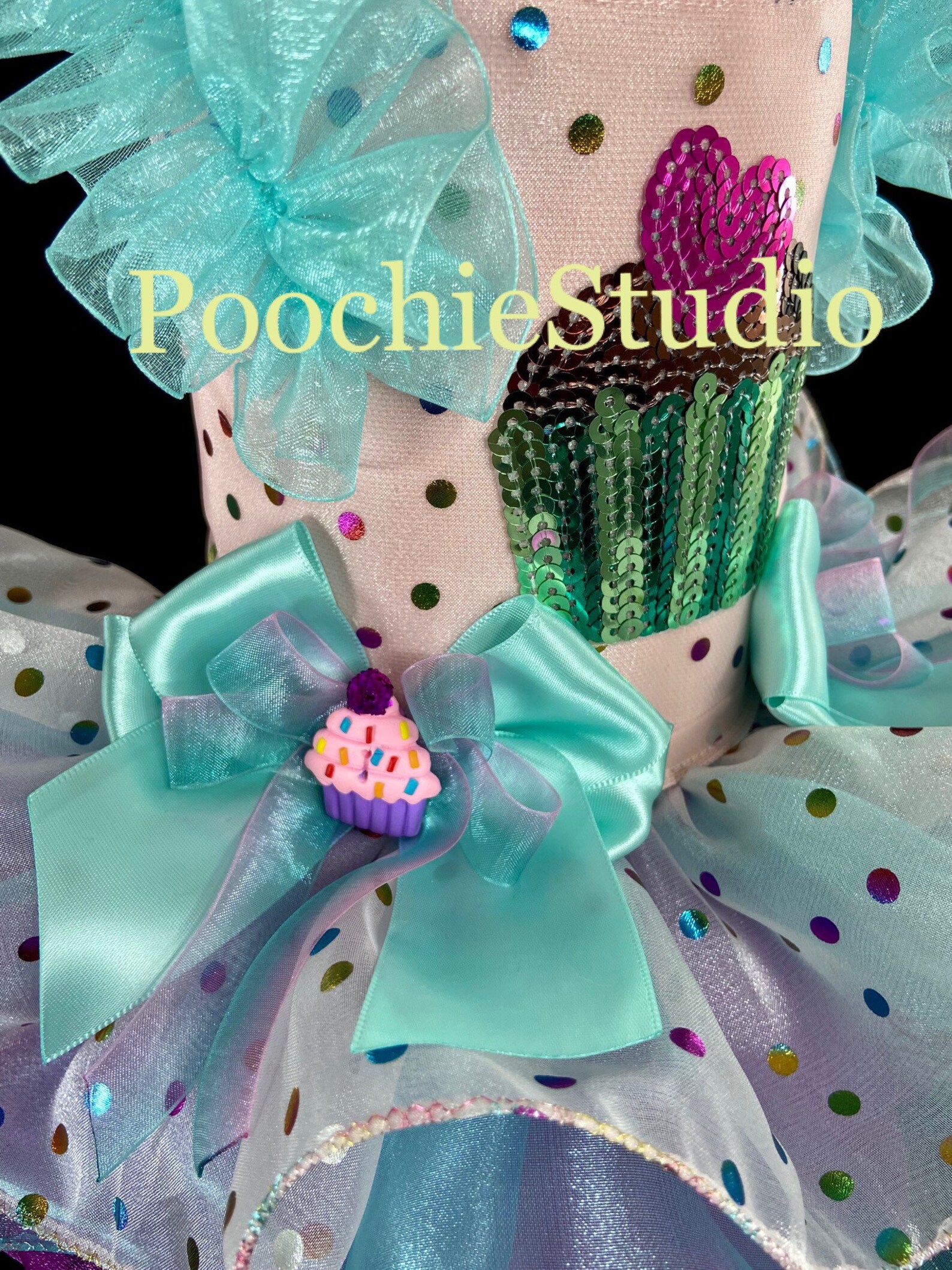 Pet Dog Birthday Dress Sequin Cupcakes Foiled Confetti Pink Etsy