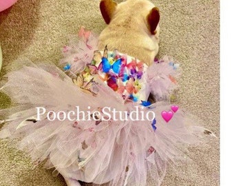 Dog tutu Butterfly Fairy lifelike butterflies spring Easter summer birthday dog tutu fairy dress tutu xxs - XXLARGE and up!!