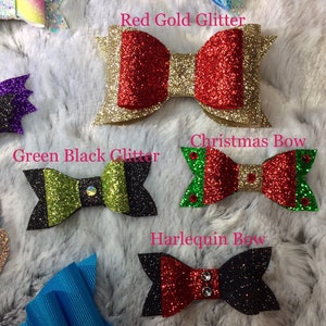 Custom Pet Dog hair bows with Swarovski crystals clips barrettes match to shop outfits or create your own image 5