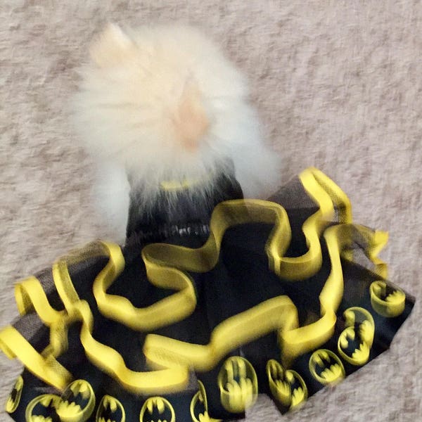 Batman Batgirl Superhero Gotham Halloween Dog Costume tutu Superman  xxs - large