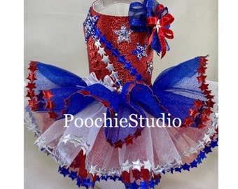 Tutu pour chien de compagnie 4 juillet étoiles métalliques garniture tutu rouge blanc bleu sequin étoiles paillettes xxs - XXLarge et plus