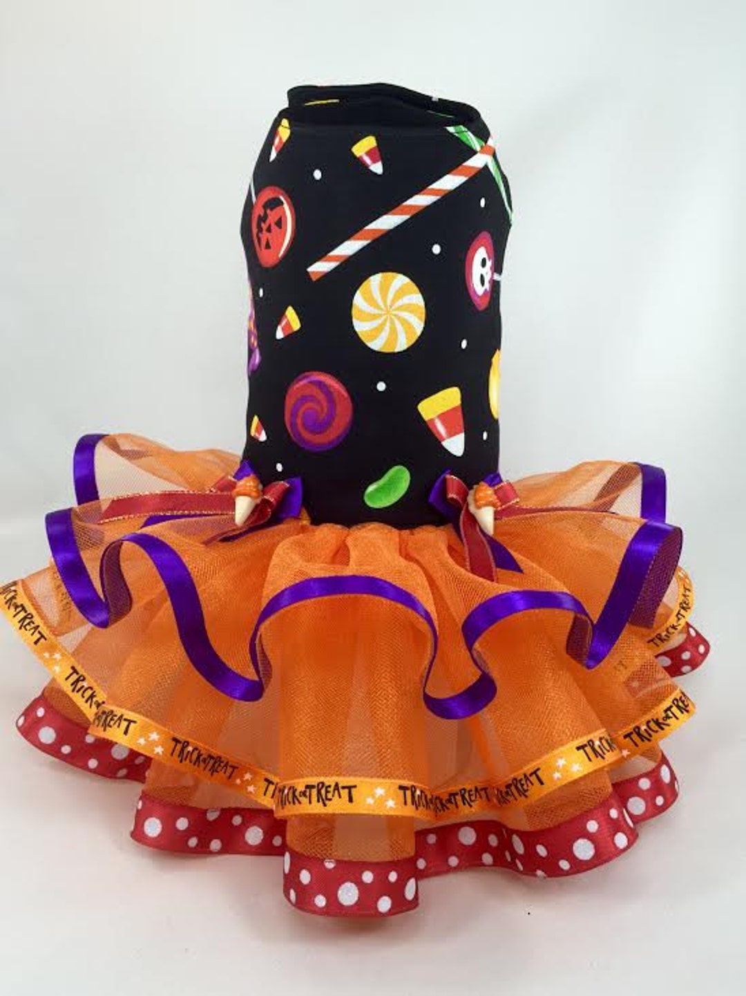 Pet Dog Halloween Dog Costume Dress Orange Black Yellow Purple sweet