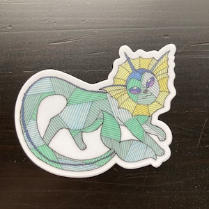 Vaporeon Sticker, 3&quot; x 2.21&quot; Vinyl Sticker
