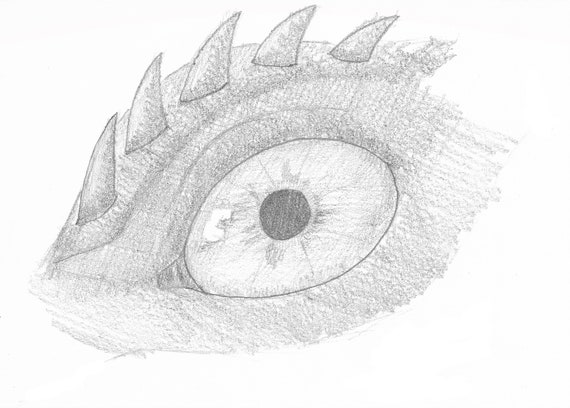 Dragon Eye Drawing Print Dragons Eye Pencil Drawing 8x10 Print