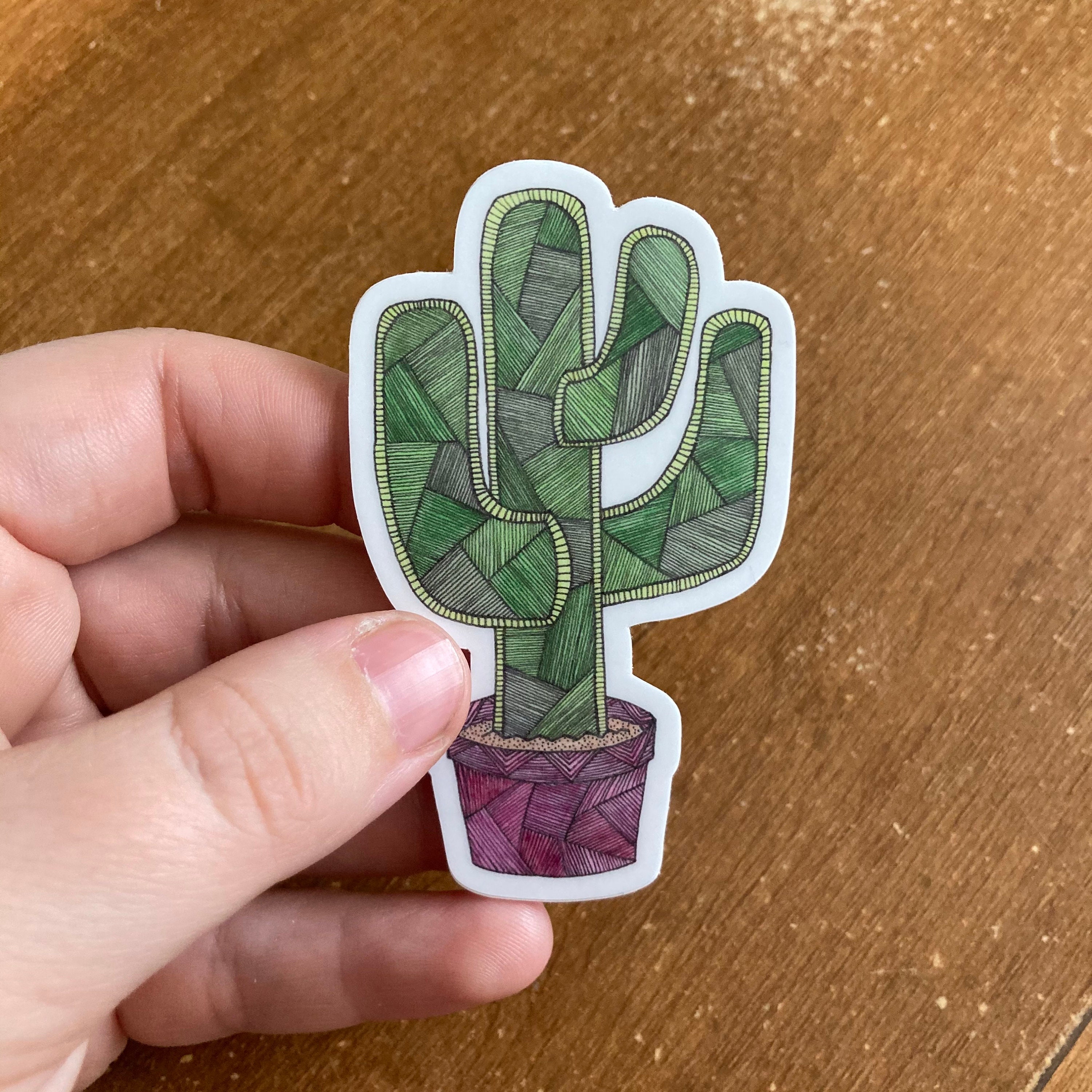 Potted Saguaro Cactus Sticker 1.79x 3 Etsy