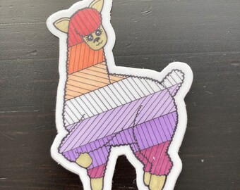 Lesbian Pride Llama Sticker, 2.06" x 3" Vinyl Sticker