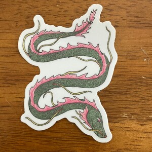 Cloud Swimmer Dragon Sticker, Fantasy Art, 3&quot; x 4&quot; Sticker