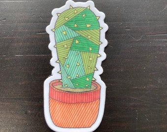 Parodia Cactus Sticker, 1.42" x 3” Vinyl Sticker, Original Art
