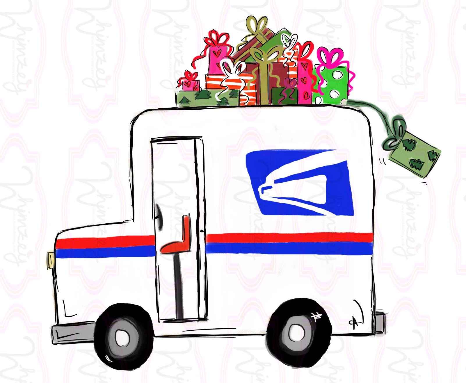 Mail Truck Digital File Etsy