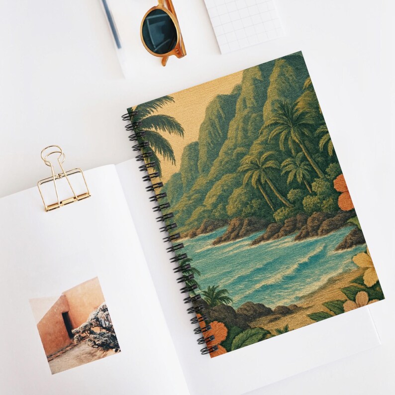 Hawaii Tropical Landscape Spiral Notebook, Ruled Line With Document ...