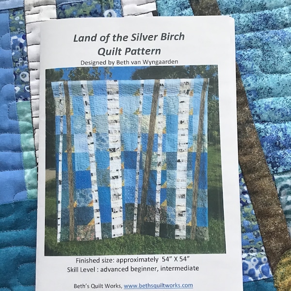 Land of The Silver Birch Digital Quilt Pattern, .pdf version