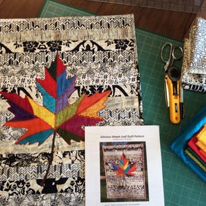 Herrliche Ahorn Blatt Quilt Muster, Papier kopier