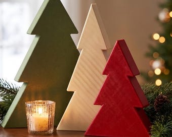 Christmas Tree Shelf Sitters, Set of 3 | Pine Tree Winter Decor