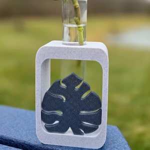 Propagation Station for Plant Cuttings Monstera Leaf Accent - Test Tube Holder for Indoor Plant and Succulent Cuttings Book Shelf Decor