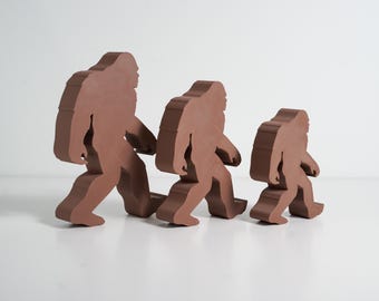 Bigfoot Shelf Sitter, Sasquatch Cutout Silhouette, Woodland Cryptid Decor