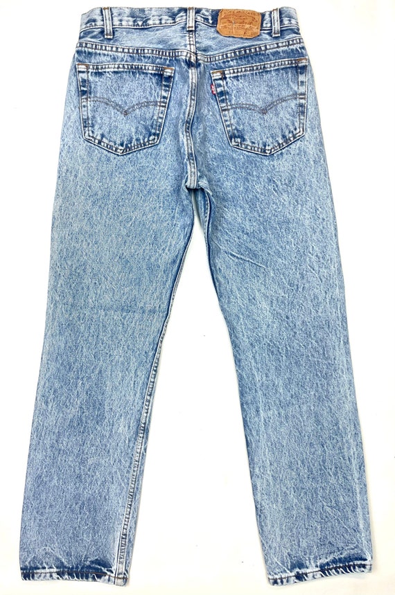 Levis W30 L29 USA 501 Slim Vintage Jeans Faded Ac… - image 3