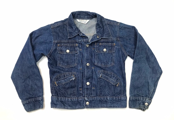 1970’s Young Children’s Embroidered Pleated Denim… - image 2