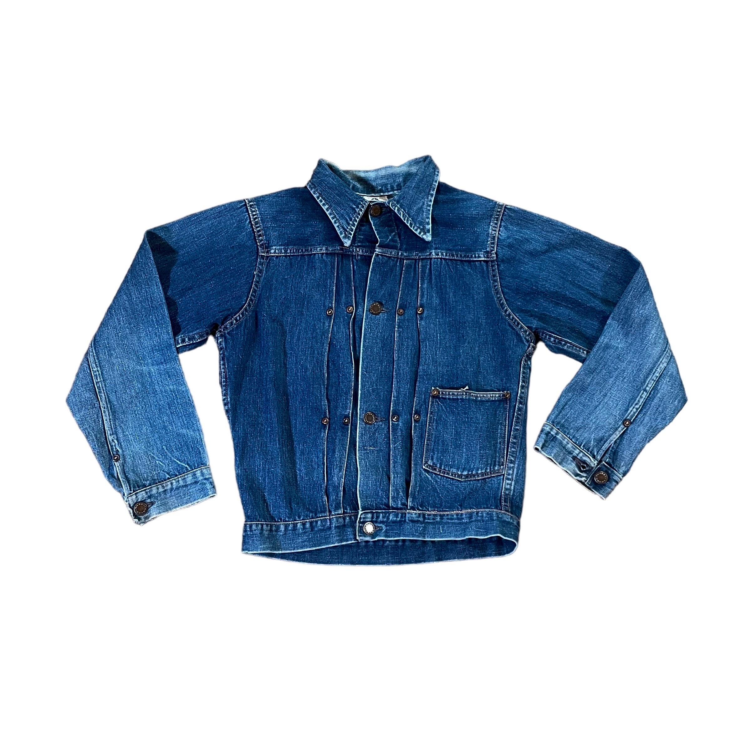 The Barn Owl Vintage Pleated Denim Jacket